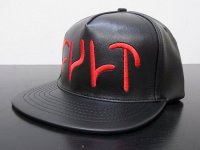 画像2: ［SALE］ Cult Leather Logo Snapback Cap[Red Logo]