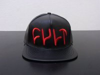 画像1: ［SALE］ Cult Leather Logo Snapback Cap[Red Logo]