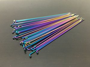 画像1: [SALE] Salt Plain Gauge Spokes 39pcs (Oil Slick) (1)