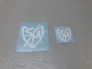 画像1: S&M Die Cut White Sharpie Shield Sticker (1)