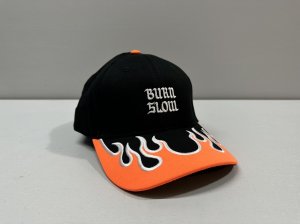 画像1: Burn Slow Brush Logo Cap [Black/Flames] (1)