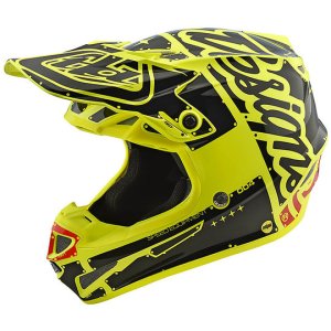 画像1: [SALE] Troy Lee D3 Fiber Lite Helmet (Factory Flo Yellow) (1)